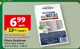 Auchan Filety śledziowe 250 g, różne rodzaje Marinus oferta