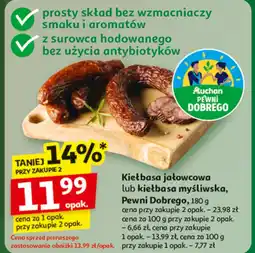 Auchan Kiełbasa jałowcowa lub kiełbasa myśliwska, Pewniak Dobrego oferta