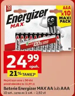 Auchan Baterie Energizer MAX AA lub AAA oferta