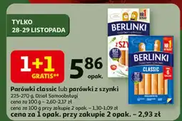 Auchan Parówki classic Morliny Berlinki oferta