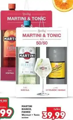 Kaufland Vermuth 1 l + napój schweppes indian tonic 900 ml Martini Fiero oferta