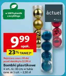 Auchan Bombki plastikowe 10 cm czerwone Actuel oferta