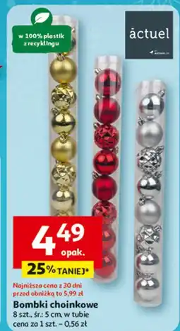 Auchan Bombki plastikowe 5 cm czerwone Actuel oferta