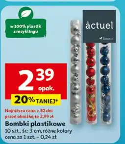 Auchan Bombki plastikowe 3 cm Actuel oferta