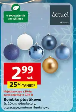 Auchan Bombka plastikowa 10 cm Actuel oferta