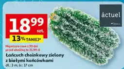 Auchan Łańcuch choinkowy zielony z białymi końcówkami 3 m Actuel oferta