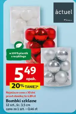 Auchan Bombki szklane 3.5 cm Actuel oferta