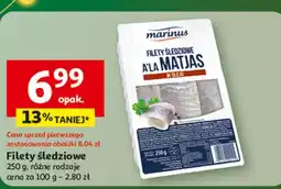 Auchan Filety śledziowe a la matjas w oleju Marinus oferta