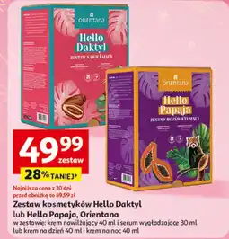 Auchan Zestaw w pudełku hello papaja: krem na dzień 40 ml + noc Orientana oferta