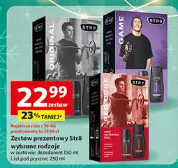Auchan Zestaw w pudełku game żel pod prysznic 250 ml + dezodorant 150 Str8 oferta