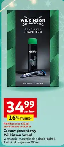 Auchan Zestaw w pudełku: żel do golenia 200 ml + maszynka Wilkinson Hydro 5 oferta