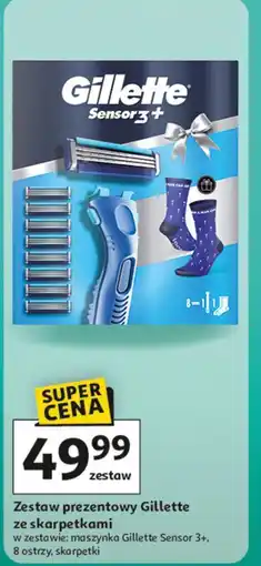 Auchan Maszynka do golenia + 8 wkładów skarpetki Gillette Sensor 3 oferta