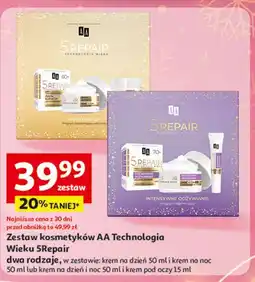 Auchan Zestaw w pudełku 5 repair złota kuracja 60+: krem na noc 50 ml + pod oczy 15 Aa oferta