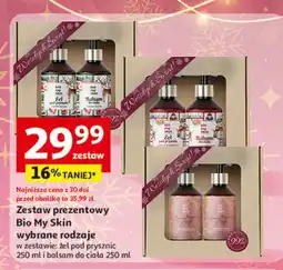 Auchan Zestaw w pudełku: żel pod prysznic 250 ml + mydło Bio My Skin oferta