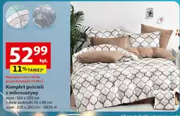 Auchan Komplet pościeli mikrosatyna 220 x 200 cm + 2 70 80 oferta