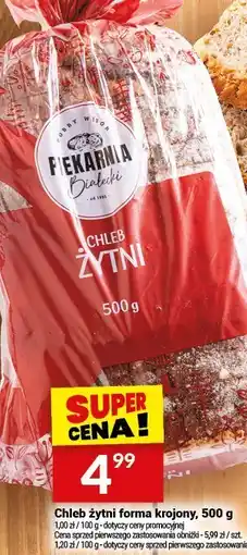 Twój Market Chleb żytni forma krojony, 500 g Białecki Piekarnia oferta