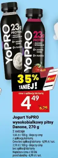 Twój Market Jogurt YoPRO wysokobiałkowy pitny Danone oferta
