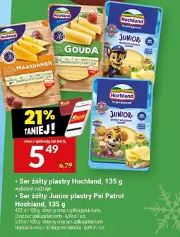 Twój Market Ser żółty plastry Hochland 135 g / Ser żółty Junior plastry Psi Patrol Hochland 135 g oferta
