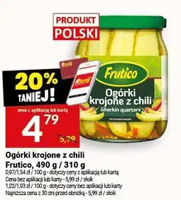 Twój Market Ogórki krojone z chili Frutico, 490 g / 310 g oferta