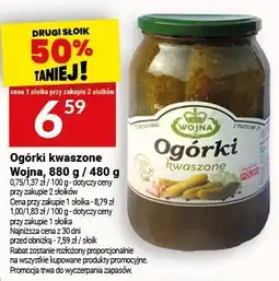 Twój Market Ogórki kwaszone Wojna, 880 g / 480 g oferta
