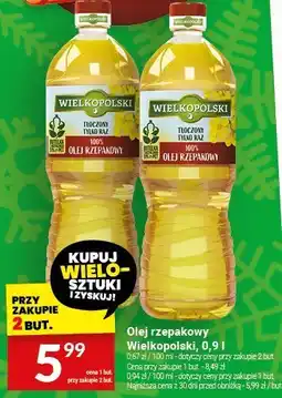 Twój Market Olej rzepakowy Wielkopolski, 0,9 l oferta