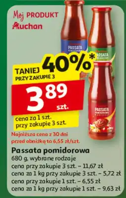 Auchan Passata pomidorowa 680g wybrane rodzaje Auchan oferta