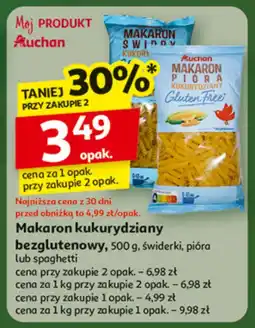 Auchan Makaron kukurydziany bezglutenowy 500g, świderki, pióra lub spaghetti Auchan oferta