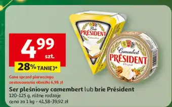 Auchan Ser pleśniowy camembert lub brie Président oferta