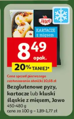 Auchan Bezglutenowe pyzy, kartacze lub kluski śląskie z mięsem, Jawo oferta