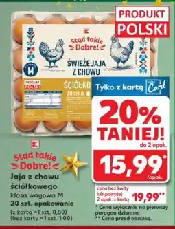 Kaufland Jaja z chowu ściółkowego klasa wagowa M 20 szt. opakowanie oferta