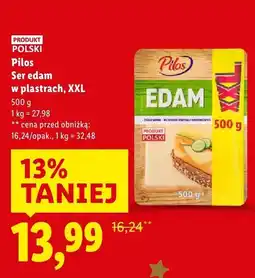 Lidl Ser Pilos Ser edam w plastrach, XXL oferta