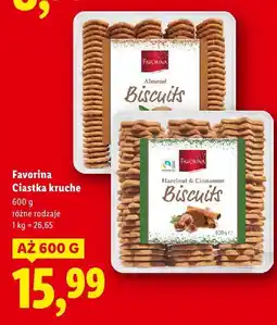 Lidl Ciastka Favorina kruche różne rodzaje oferta