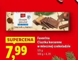 Lidl Ciastka Favorina korzenne w mlecznej czekoladzie oferta