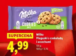 Lidl Ciastka Milka Pieguski z czekoladą i orzechami oferta