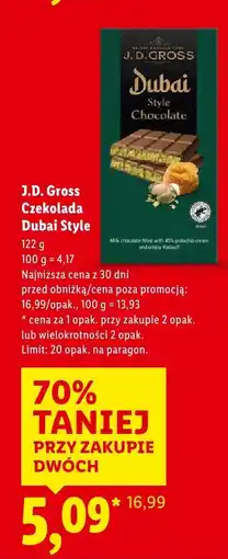 Lidl Czekolada J.D. Gross Czekolada Dubai Style oferta