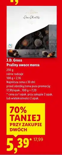 Lidl Czekolada J.D. Gross Praliny owoce morza oferta