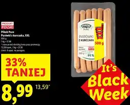 Lidl Pikok Pure Parówki z kurczaka, XXL oferta
