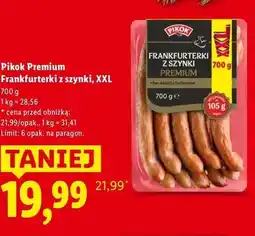 Lidl Pikok Premium Frankfurterki z szynki, XXL oferta