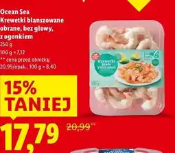 Lidl Ocean Sea Krewetki blanszowane obrane, bez głowy, z ogonkiem oferta