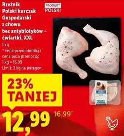 Lidl Rzeźnik Polski kurczak Gospodarski z chowu bez antybiotyków - ćwiartki, XXL oferta