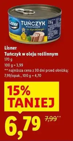 Lidl Lisner Tuńczyk w oleju roślinnym oferta
