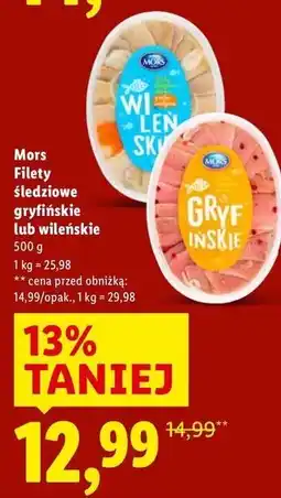 Lidl Mors Filety Śledziowe gryfińskie lub wileńskie oferta