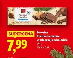 Lidl Favorina Ciastka korzenne w mlecznej czekoladzie oferta