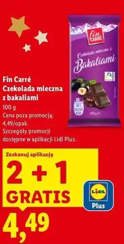 Lidl Fin carre Czekolada mleczna z bakaliami oferta