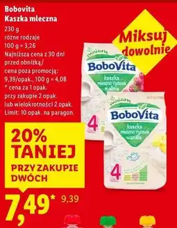 Lidl Bobovta Kaszka mleczna oferta