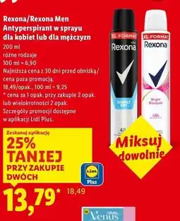 Lidl Rexoną/Rexoną Men Antyperspirant w sprayu dla kobiet lub dla mężczyzn oferta