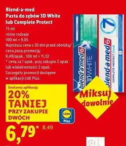 Lidl blend-a-med Pasta do zębów 3D White lub Complete Protect oferta