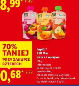 Lidl Pupilu BIO Mus owoce +warzywa oferta
