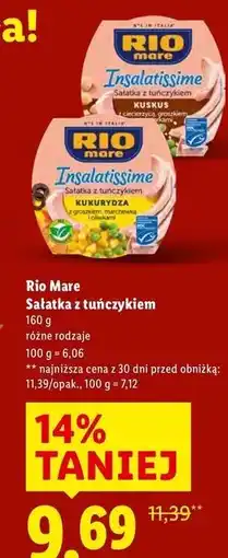 Lidl Sałatka z tuńczykiem kukurydzą Rio Mare Insalatissime oferta