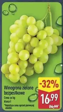 ALDI Winogrona zielone bezpestkowe oferta